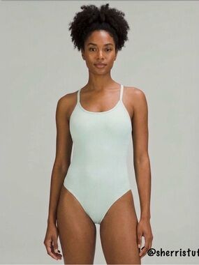 NWOT New Lululemon Ebb To Street Yoga Bodysuit Light Support Delicate Mint 6 B/C
